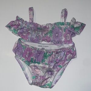 Janie & Jack floral two piece 6-12 months swimsuit.